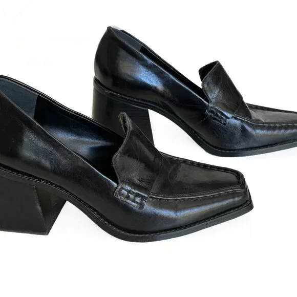 Vince Camuto Black Loafers Women's Segellis Block-Heel Tailored Sz 9 EUC - Picture 2 of 10